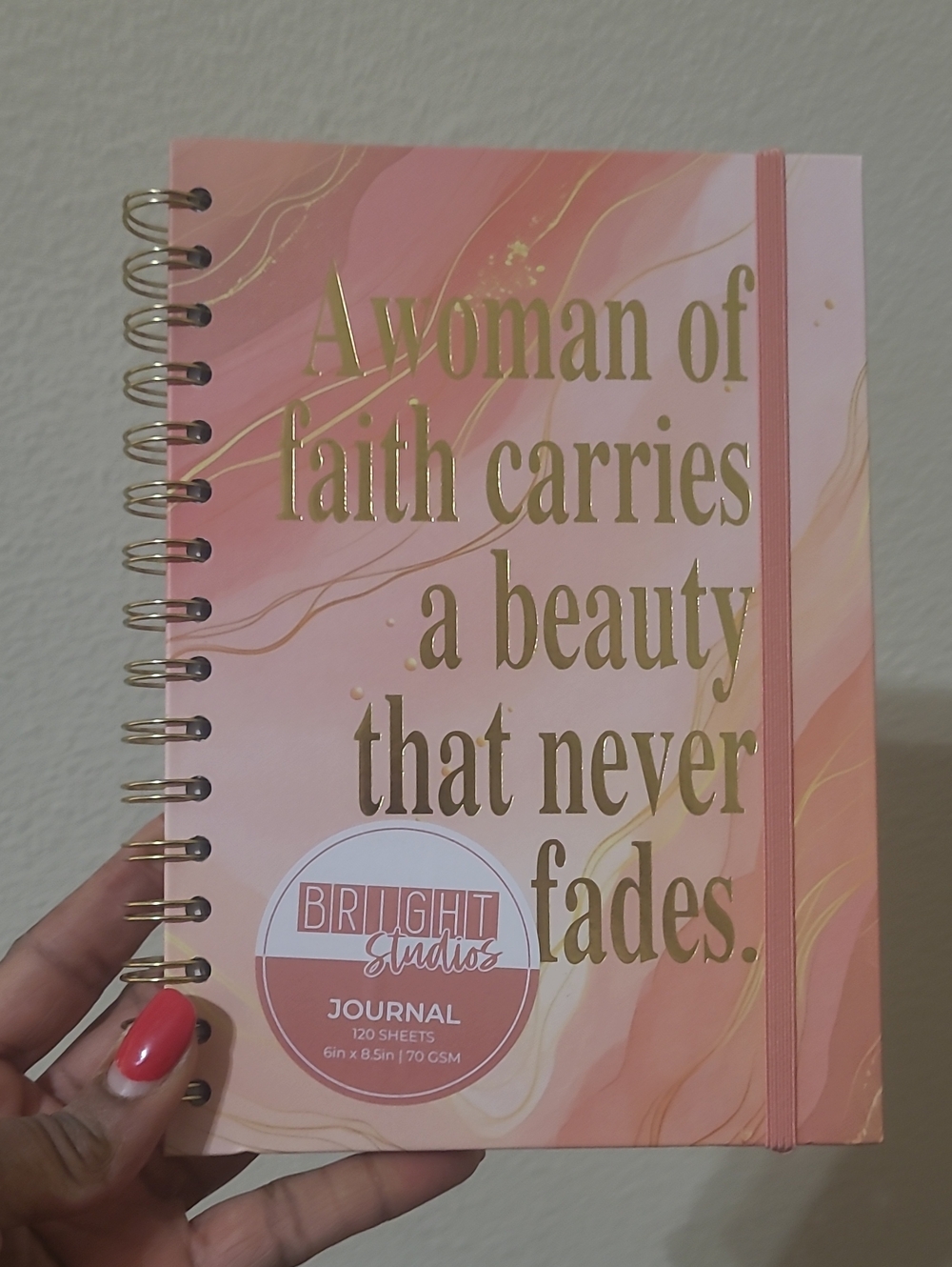 Bright Studios Pink & Gold Inspirational Spiral Journal